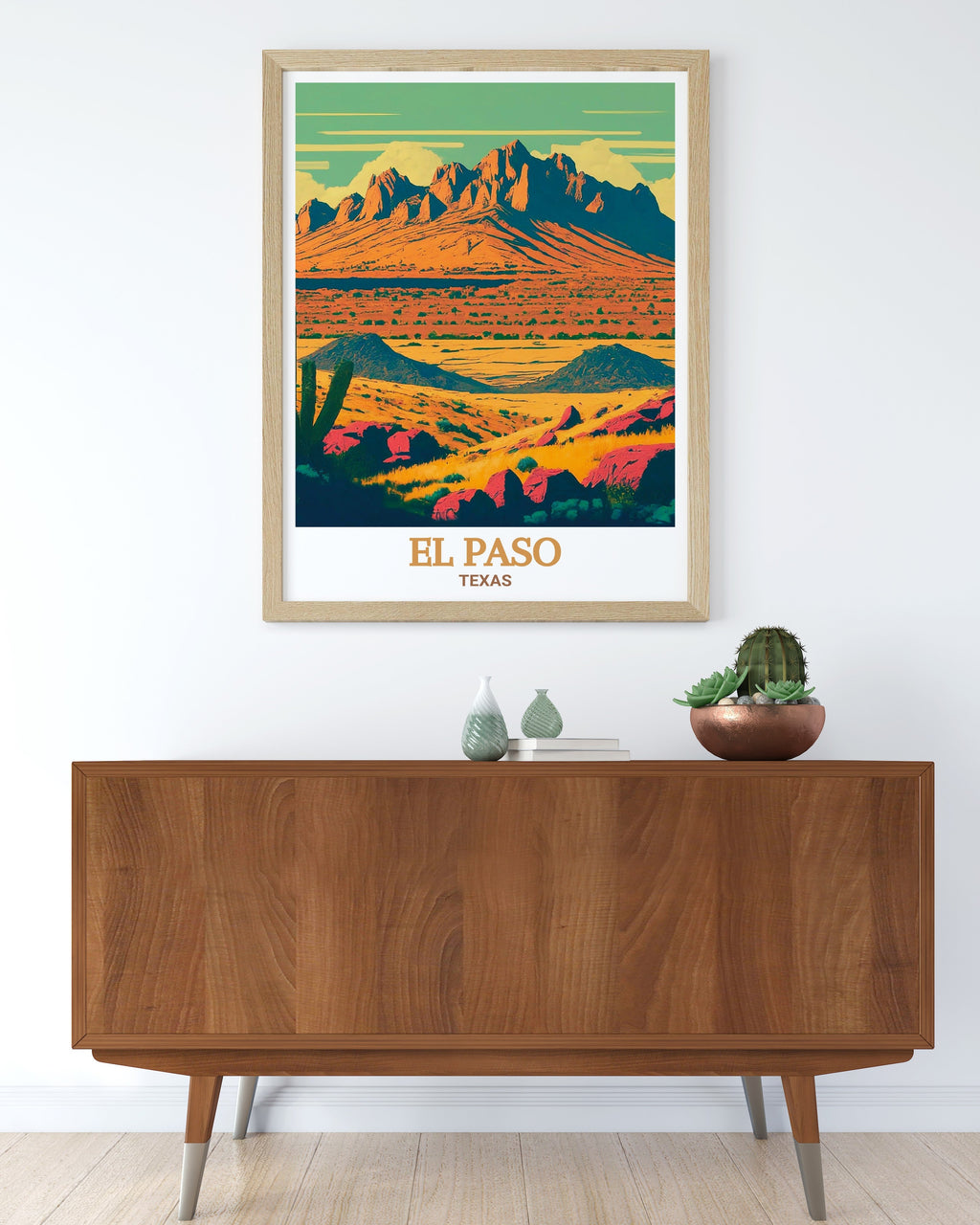 El Paso Art Print - Franklin Mountains Travel Print - Texas Canvas Art - Texas Travel Poster