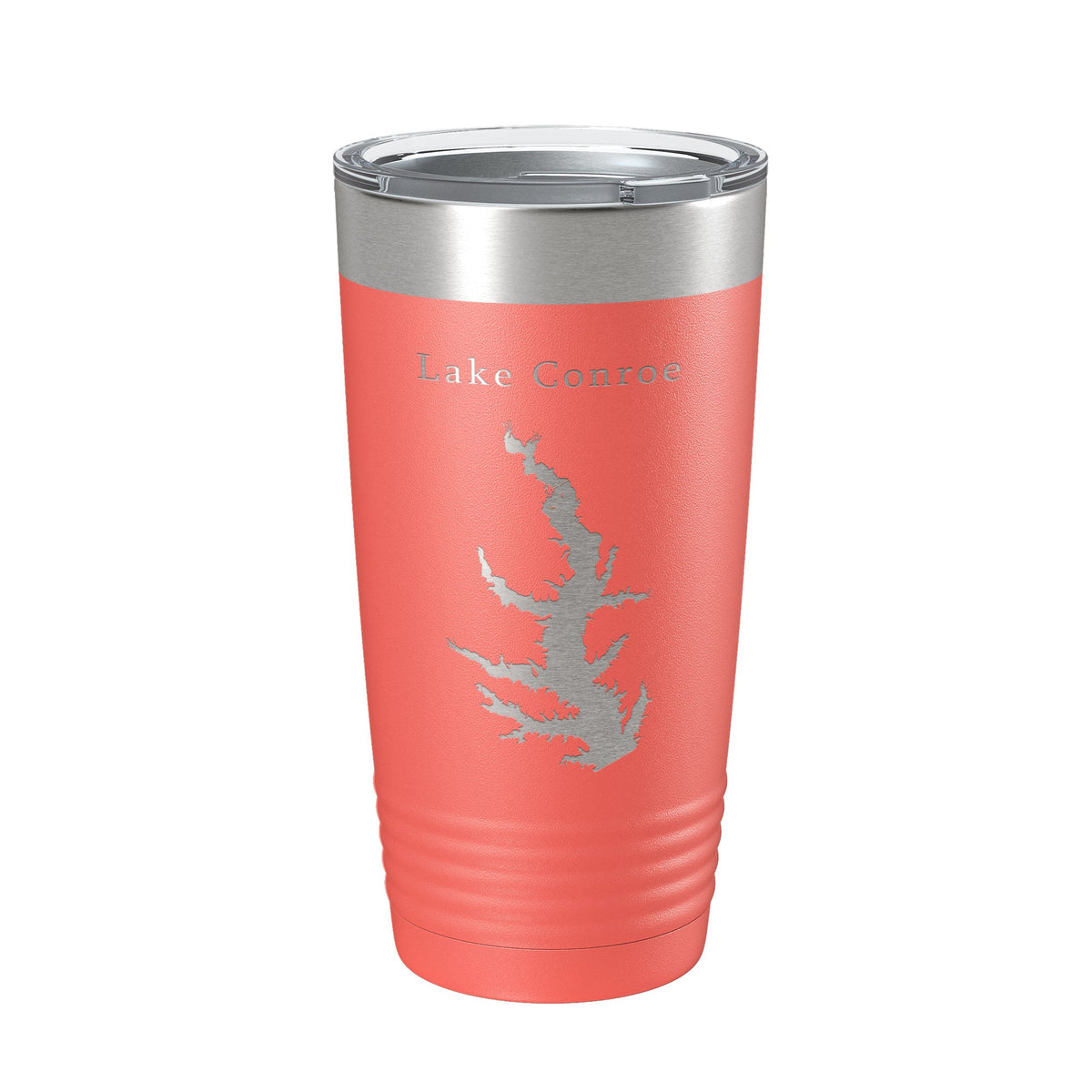 Lake Conroe Map Tumbler Travel Mug Insulated Laser Engraved Coffee Cup Texas 20 oz