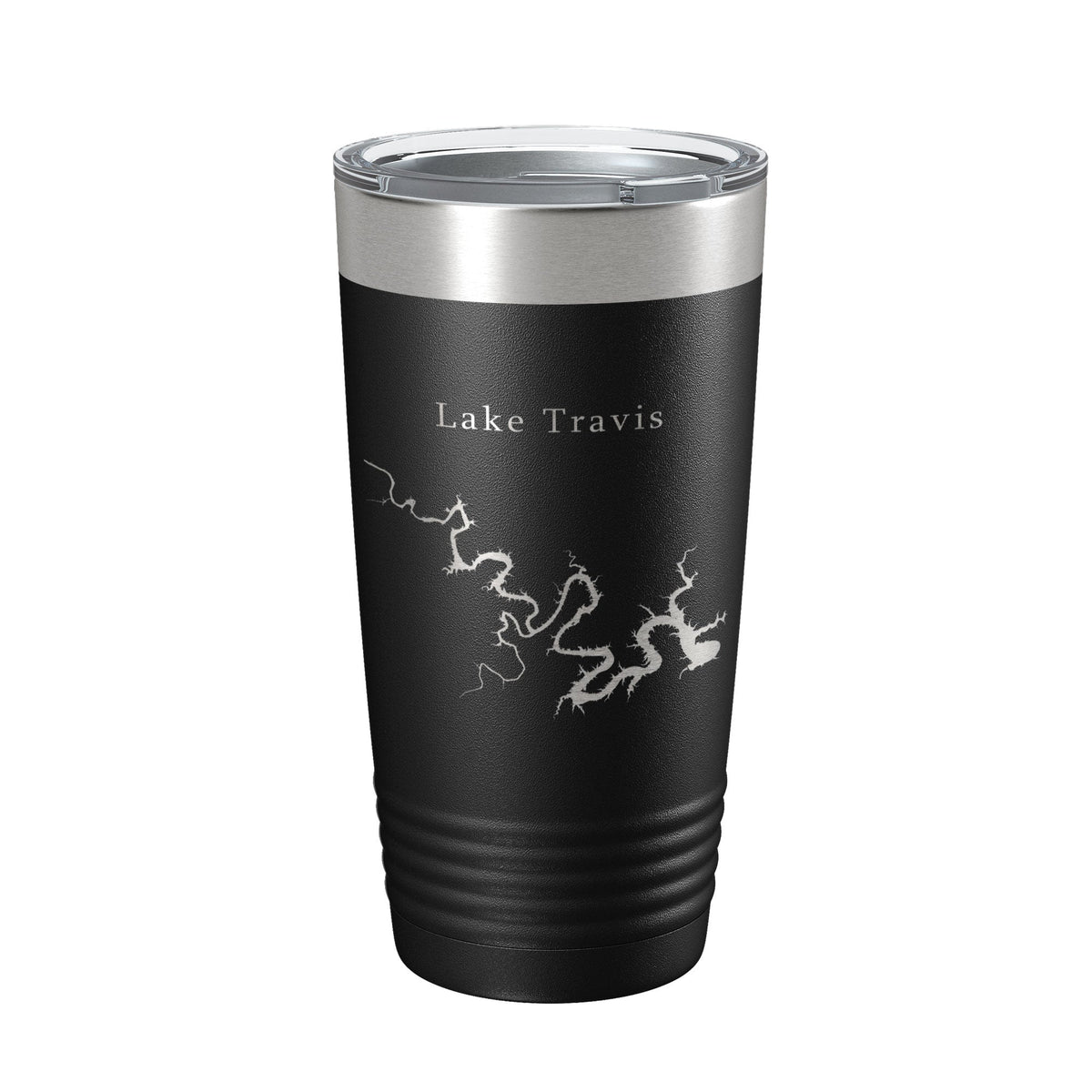 Lake Travis Map Tumbler Travel Mug Insulated Laser Engraved Coffee Cup Texas 20 oz
