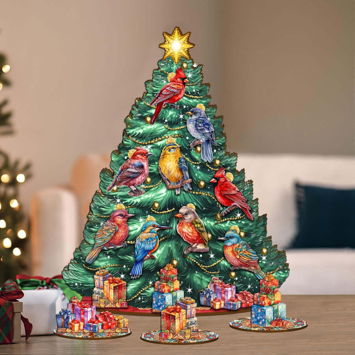 Christmas Birds Christmas Tree Eco Wood Set by G.DeBrekht Christmas Decor - 8091511