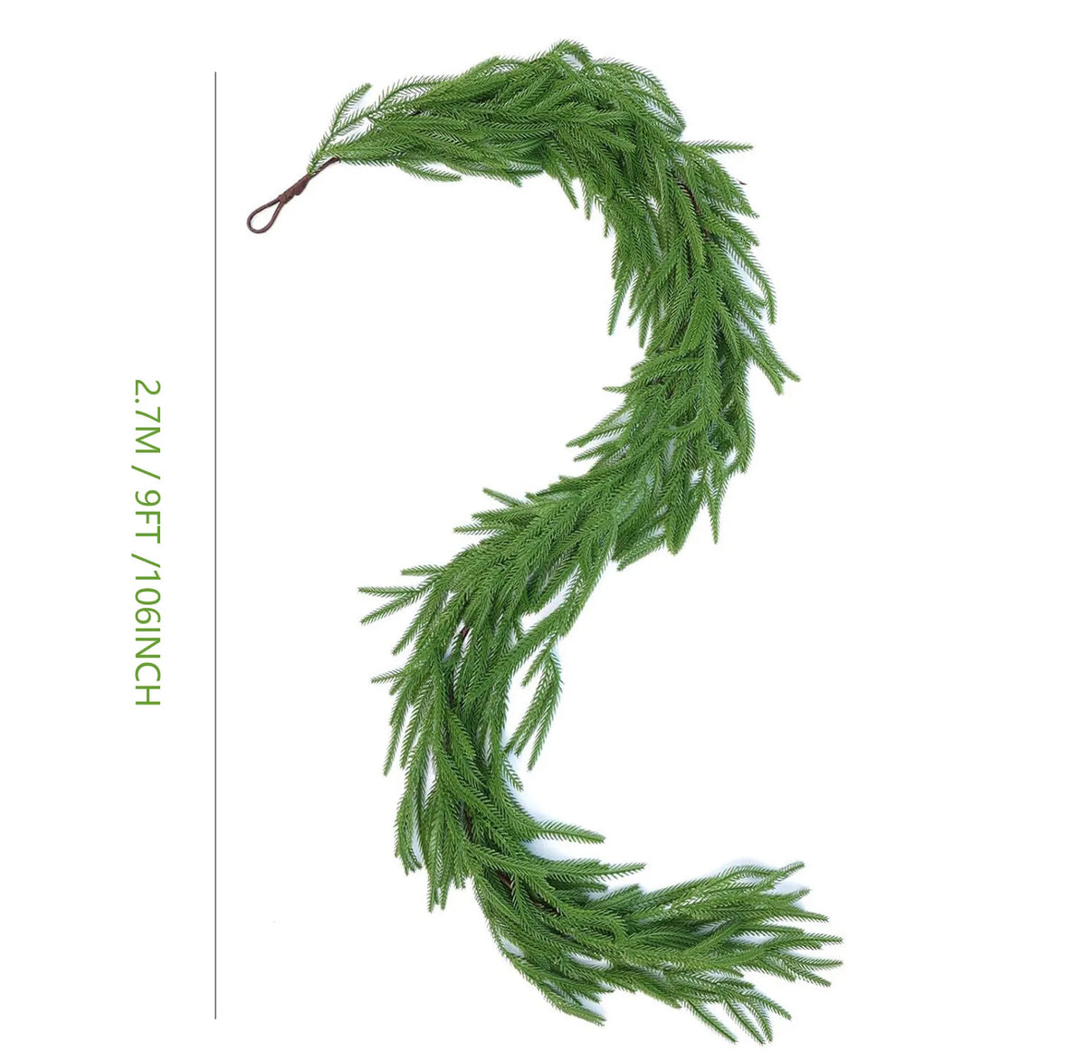 Artificial Cedar Christmas Garland for Home Decor (2.7m)