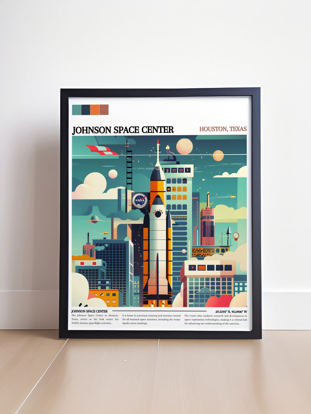 Johnson Space Center  Framed Prints - Houston  Home DÃ©cor - Texas  Artwork