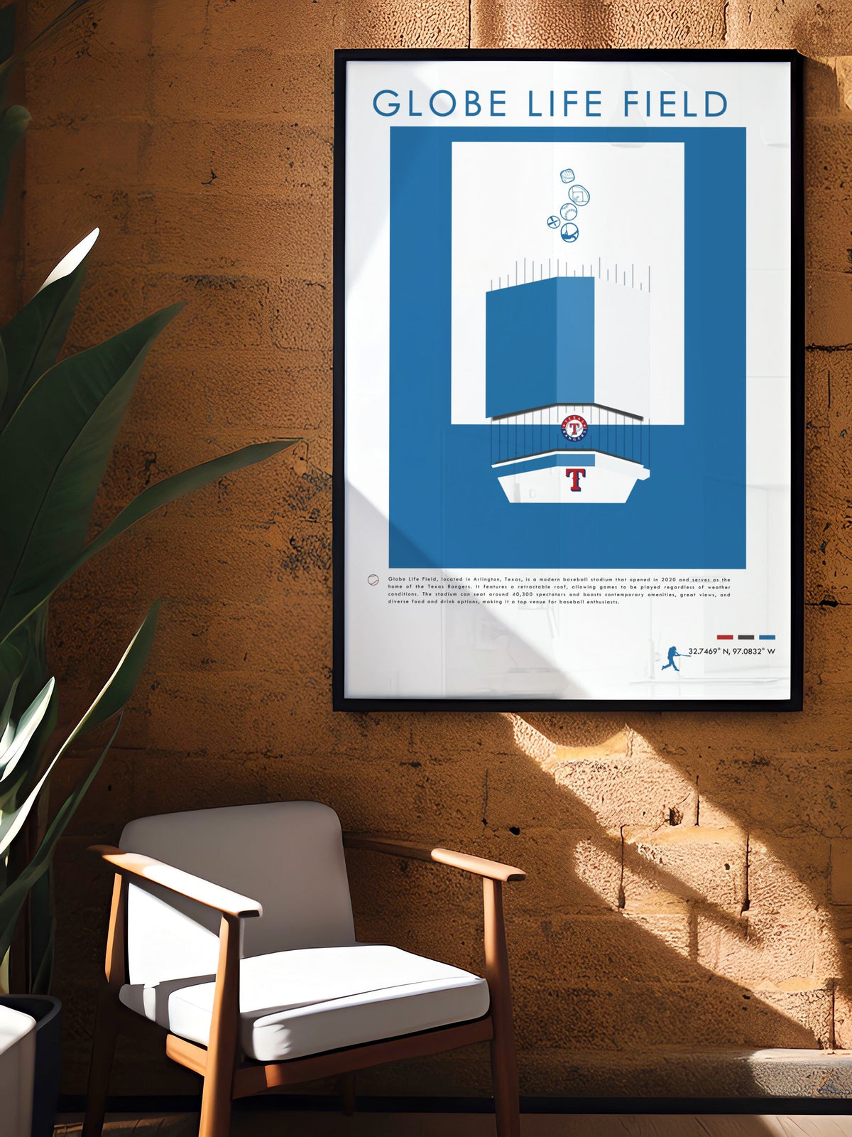 Globe Life Field  Poster Print - Texas Rangers Wall Art - Globe Life Field  Wall Art