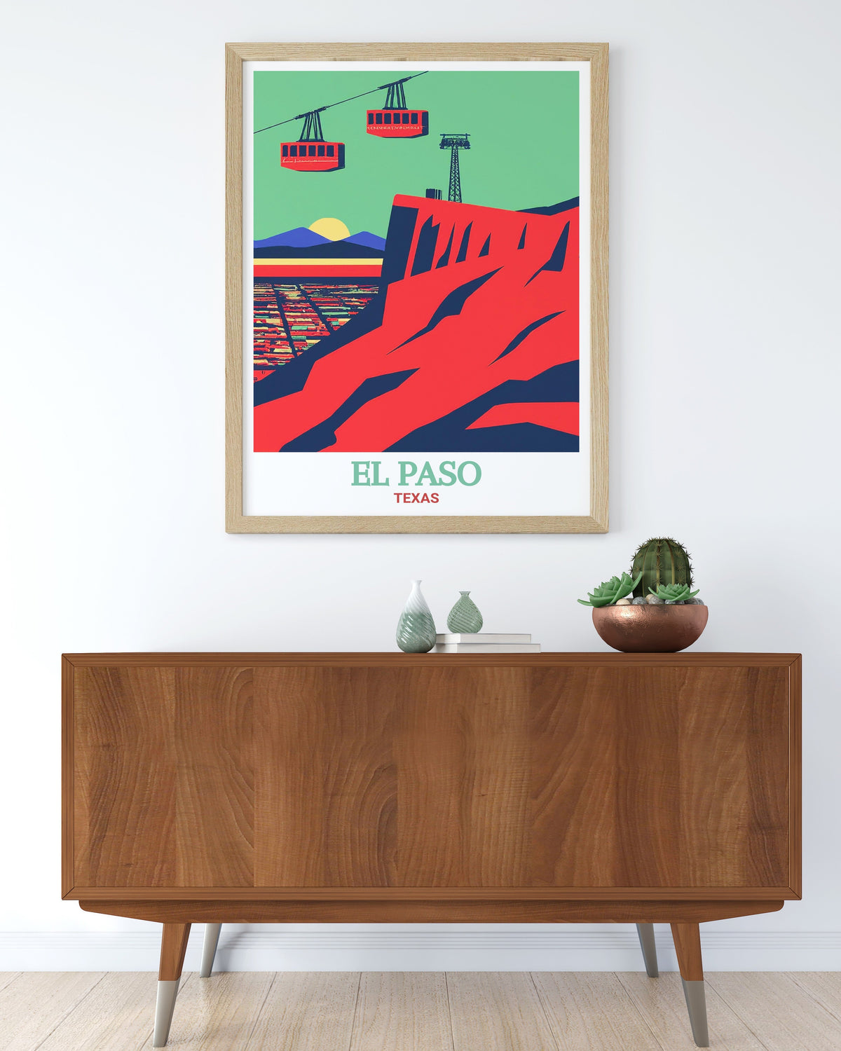 El Paso Travel Print - Wyler Aerial Tramway Wall Art - Texas Travel Poster - Texas Wall Print