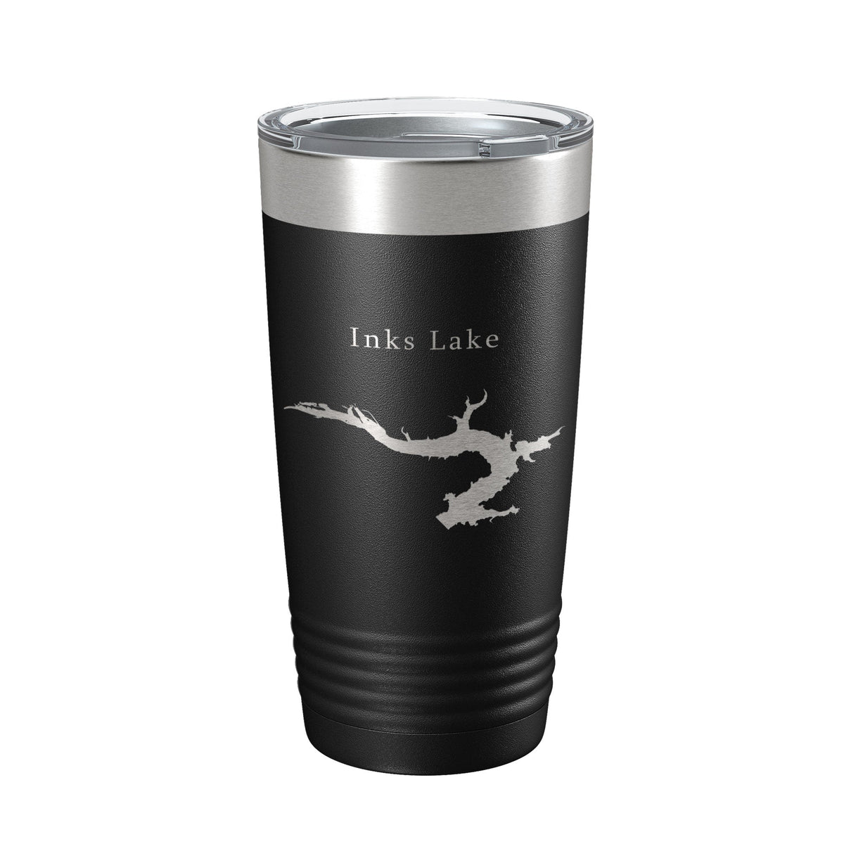 Inks Lake Map Tumbler Travel Mug Insulated Laser Engraved Coffee Cup Texas 20 oz