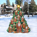 Santa-Themed Christmas Tree Outdoor Indoor Decor Wooden Christmas Decoration by G. Debrekht Christmas Decor - 8191517F
