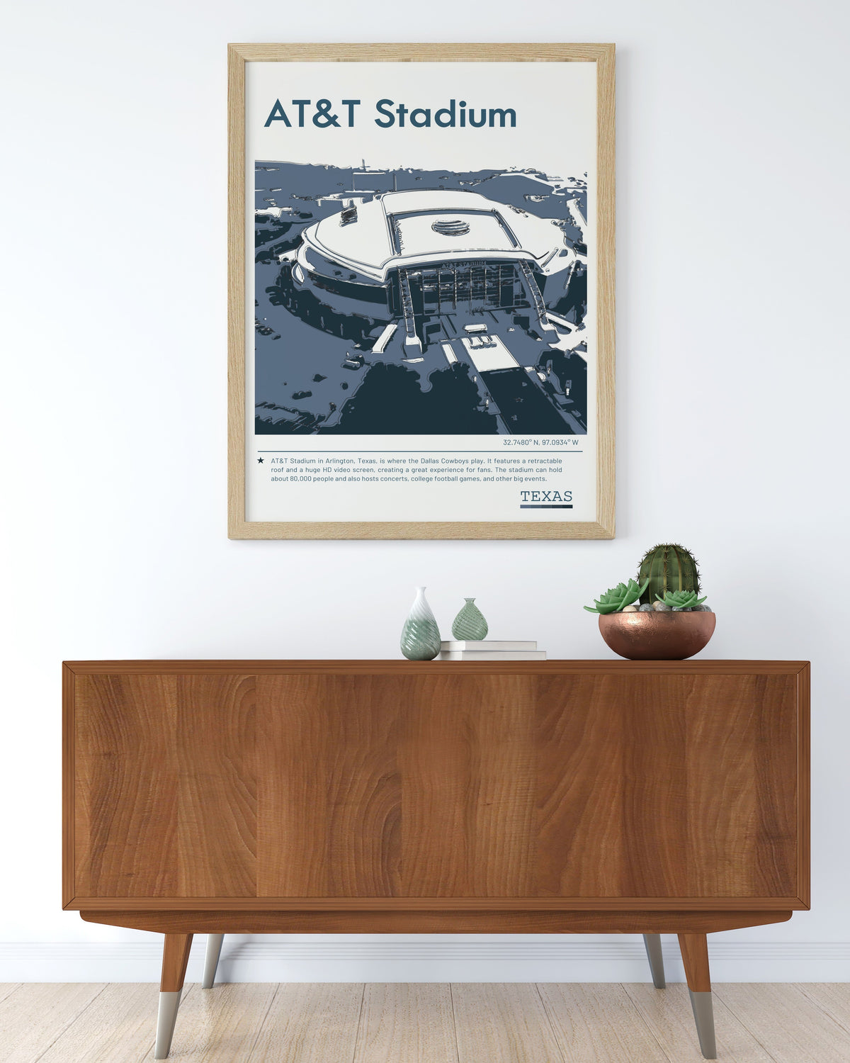 AT&T Stadium  Art - Texas Rangers Cowboys Mavericks Travel Posters - AT&T Stadium  Home Decor