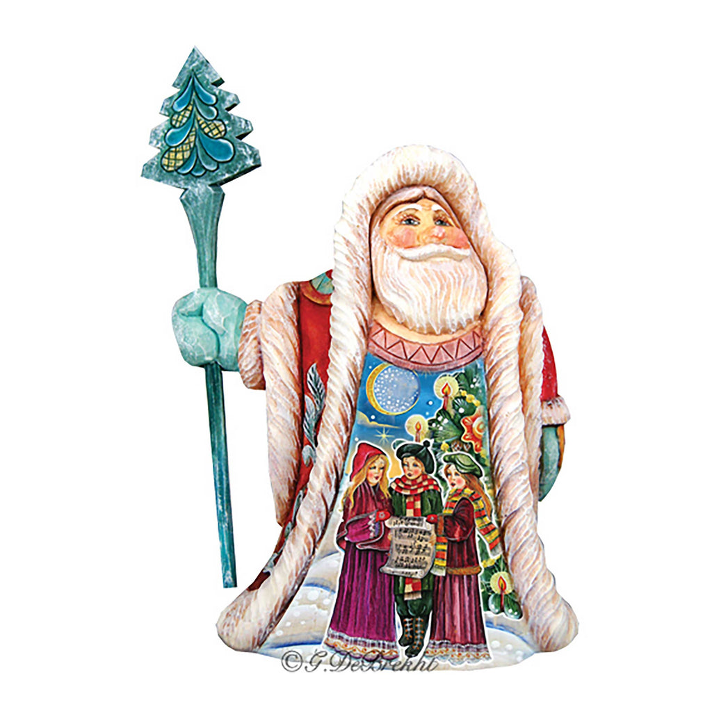 Christmas Carol Santa Handcrafted Christmas Figurine - G. DeBrekht Christmas Santa Snowman Décor - 532322