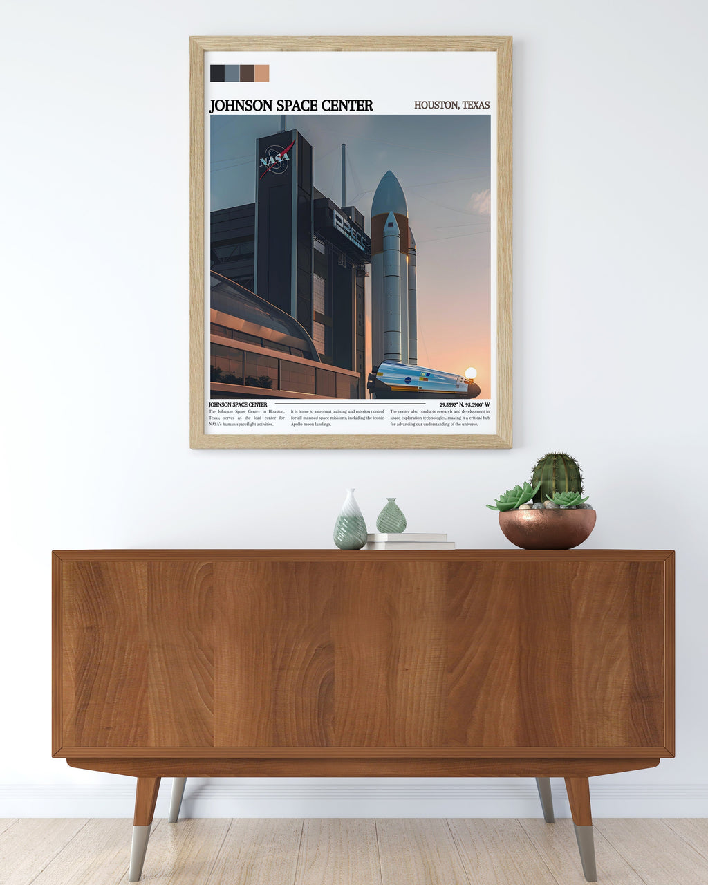 Johnson Space Center  Artwork - Houston  Framed Prints - Texas  Home DÃ©cor