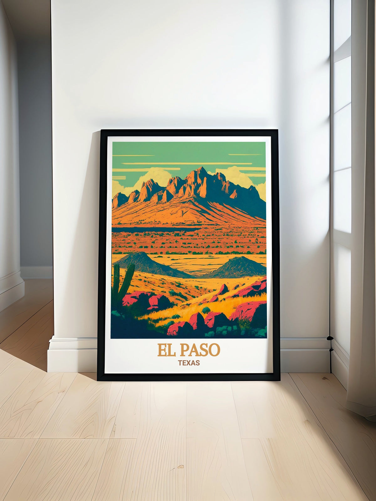 El Paso Art Print - Franklin Mountains Travel Print - Texas Canvas Art - Texas Travel Poster