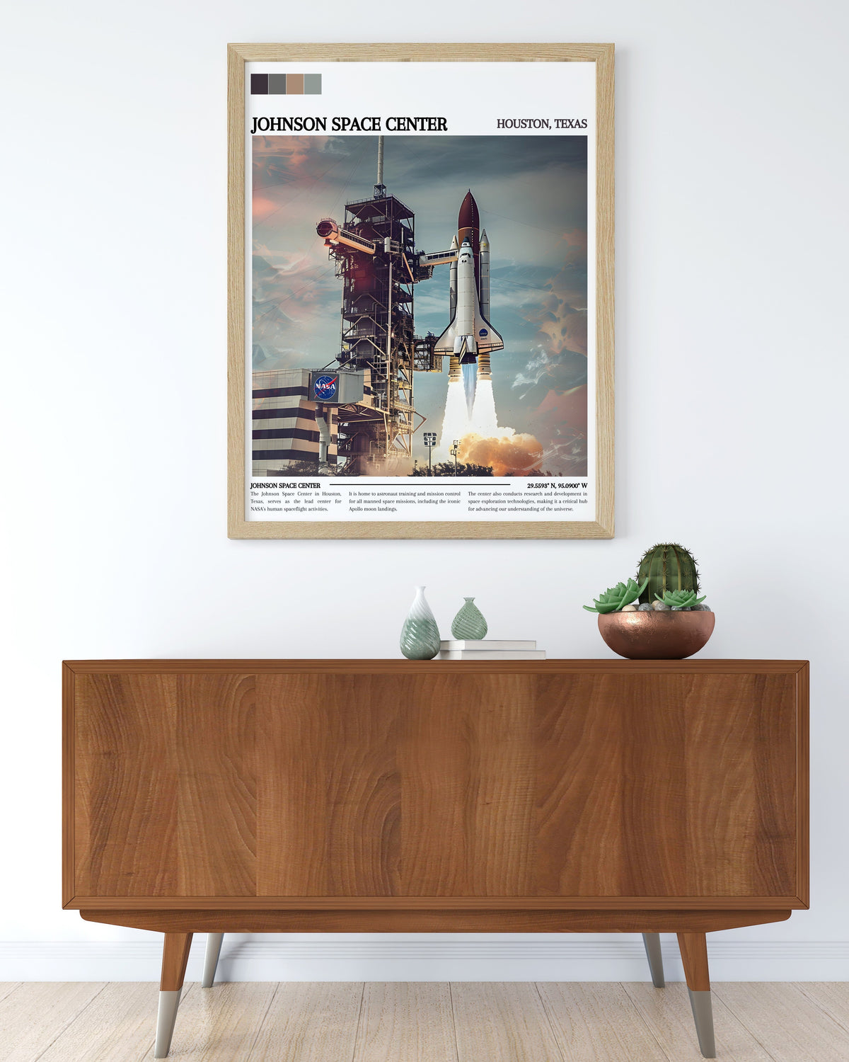 Johnson Space Center  Art - Houston Travel Posters - Texas Ideal  Wall Decor