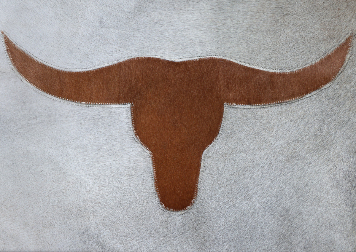 Luxury Longhorn Cowhide Leather Throw Pillow 16x24 | Handmade Western Designer Lumbar Cushion
