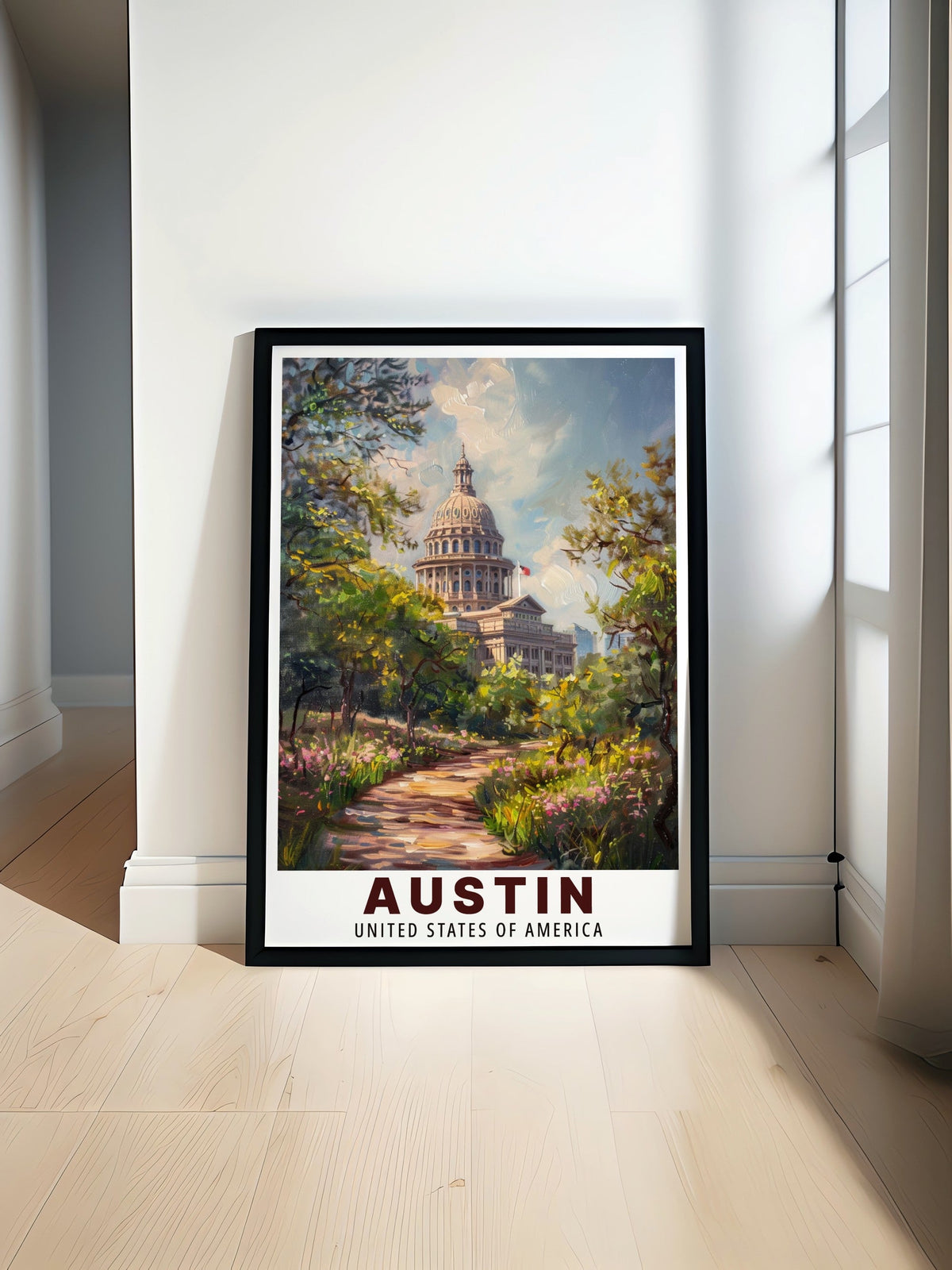 Austin  Framed Prints - Texas State Capitol Ideal Wall Decor - USA  Living Room Decor
