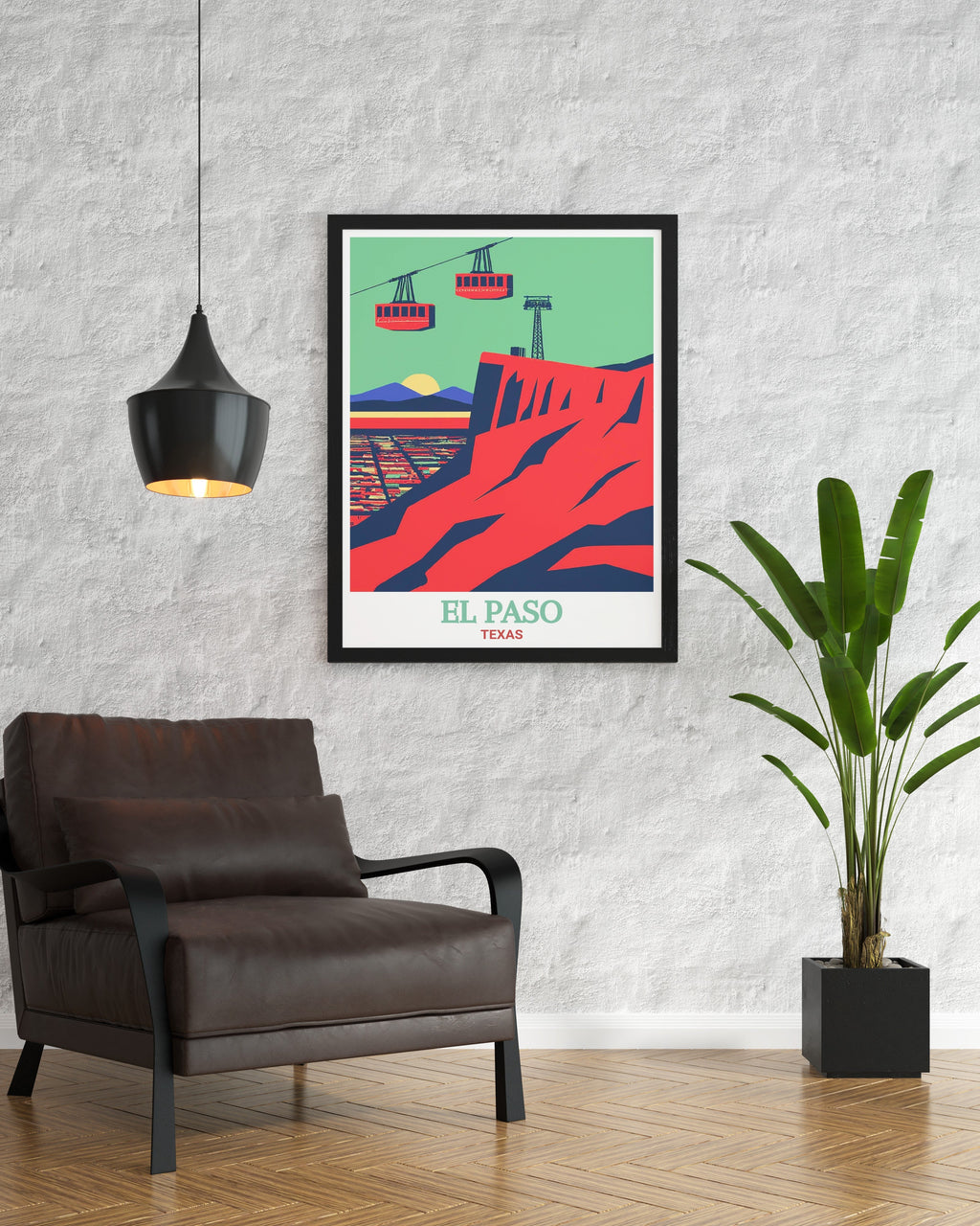 El Paso Travel Print - Wyler Aerial Tramway Wall Art - Texas Travel Poster - Texas Wall Print