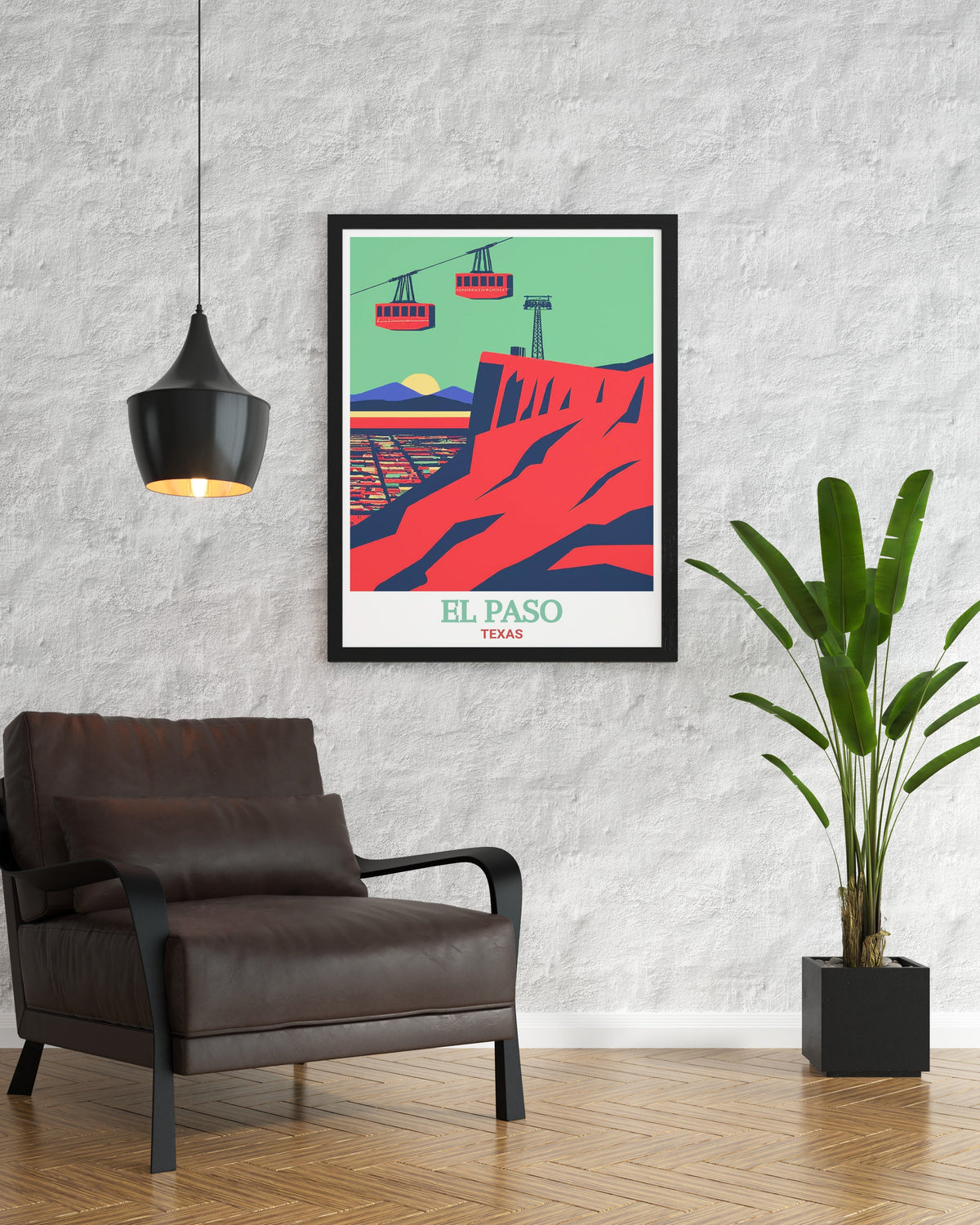El Paso Travel Print - Wyler Aerial Tramway Wall Art - Texas Travel Poster - Texas Wall Print