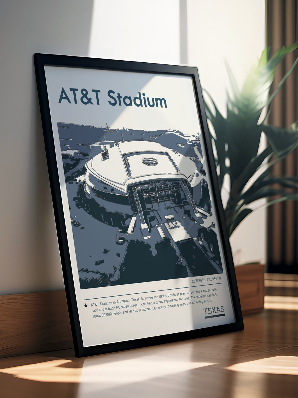 AT&T Stadium  Art - Texas Rangers Cowboys Mavericks Travel Posters - AT&T Stadium  Home Decor