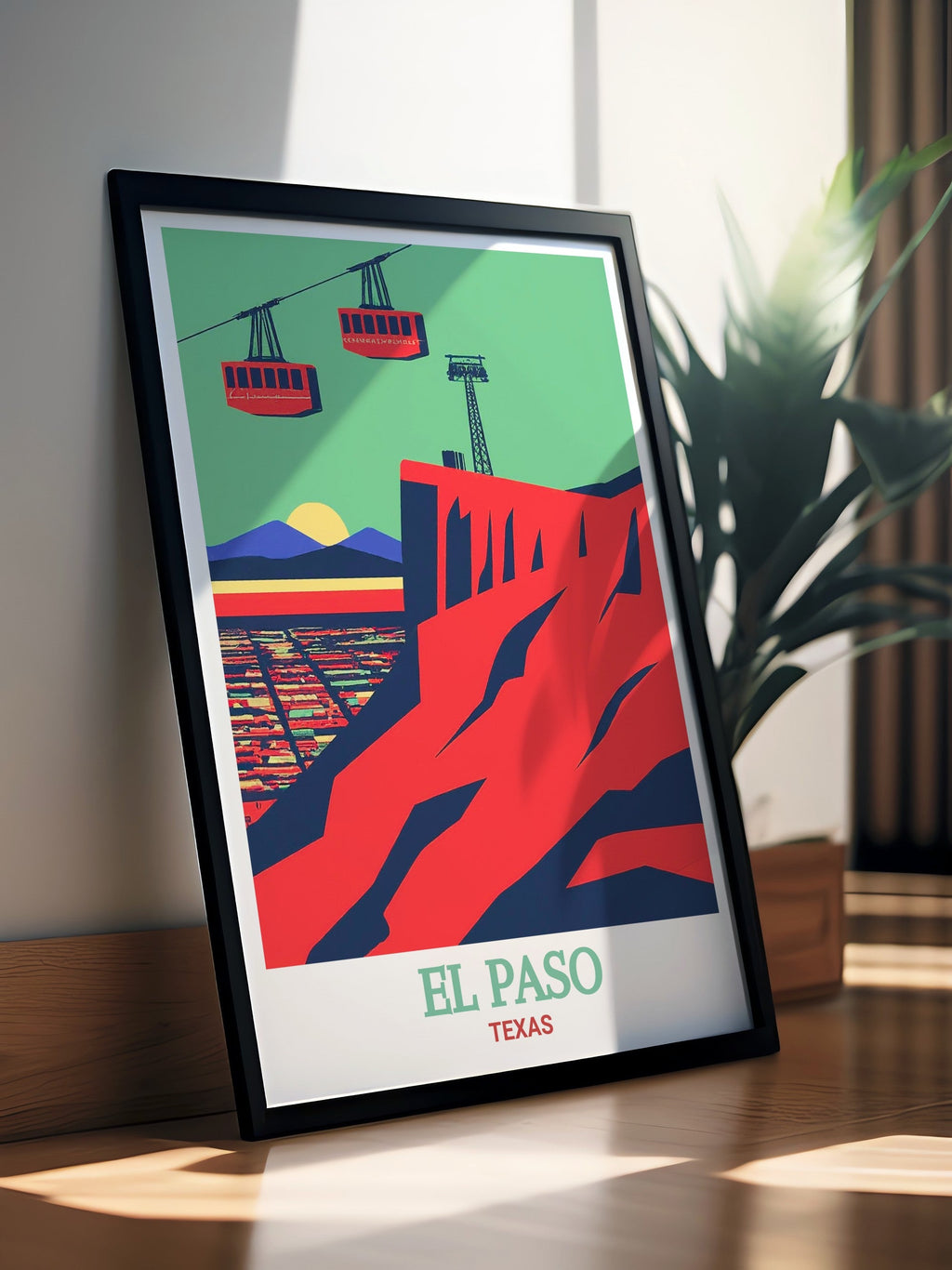 El Paso Travel Print - Wyler Aerial Tramway Wall Art - Texas Travel Poster - Texas Wall Print