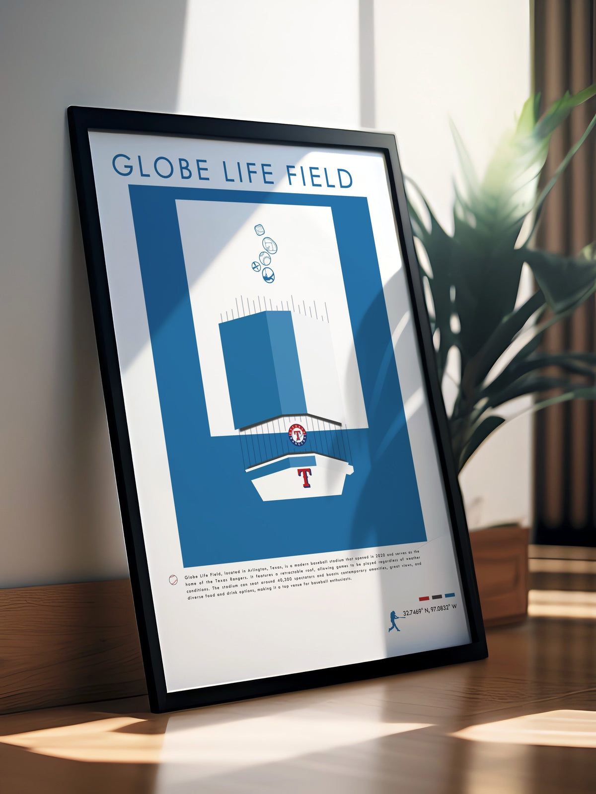 Globe Life Field  Poster Print - Texas Rangers Wall Art - Globe Life Field  Wall Art
