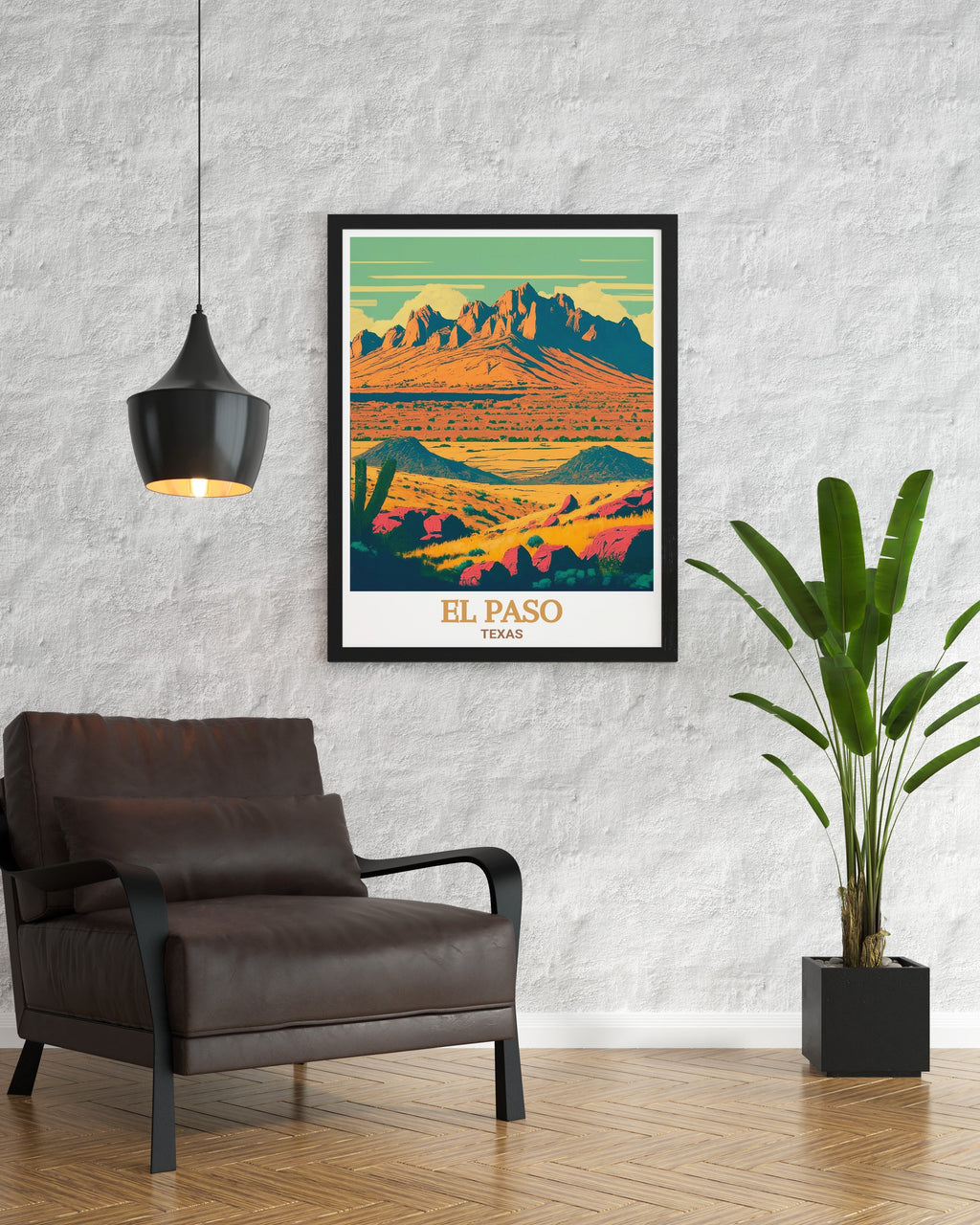 El Paso Art Print - Franklin Mountains Travel Print - Texas Canvas Art - Texas Travel Poster