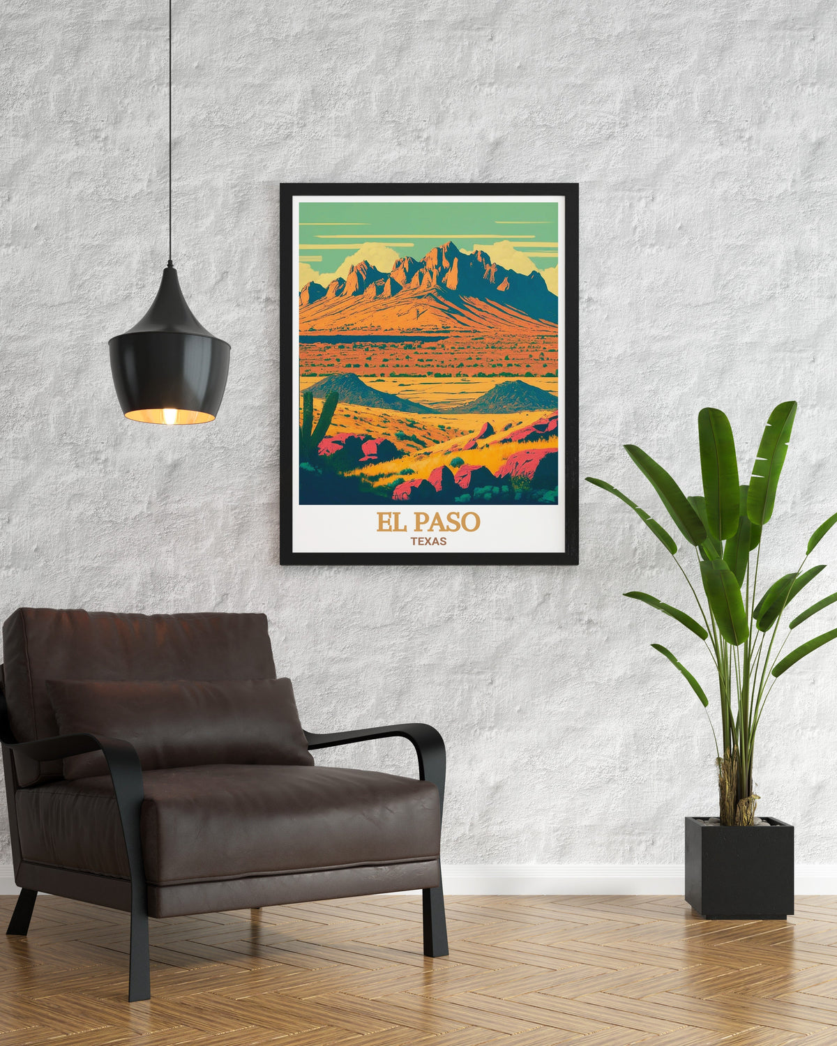 El Paso Art Print - Franklin Mountains Travel Print - Texas Canvas Art - Texas Travel Poster