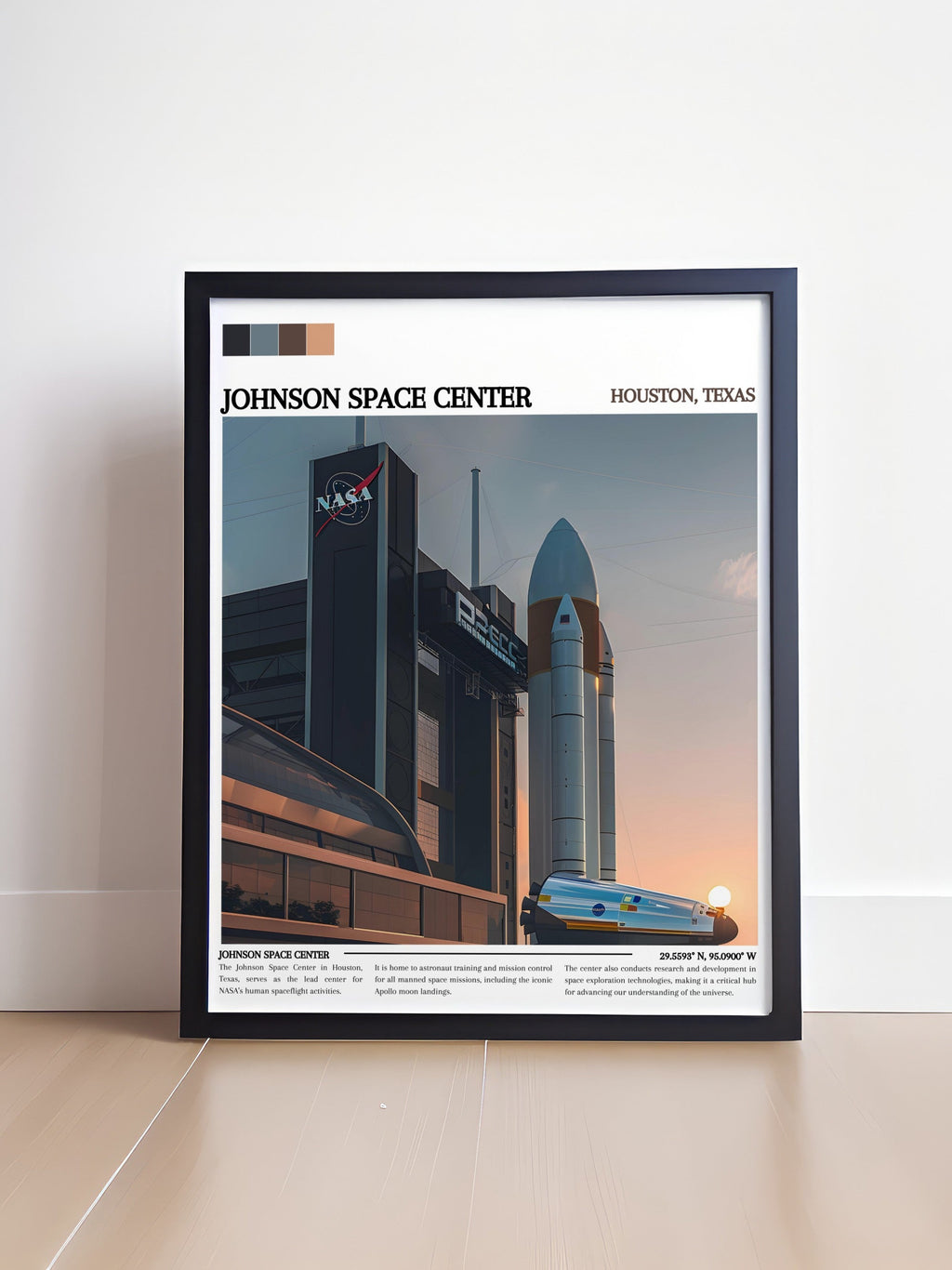 Johnson Space Center  Artwork - Houston  Framed Prints - Texas  Home DÃ©cor