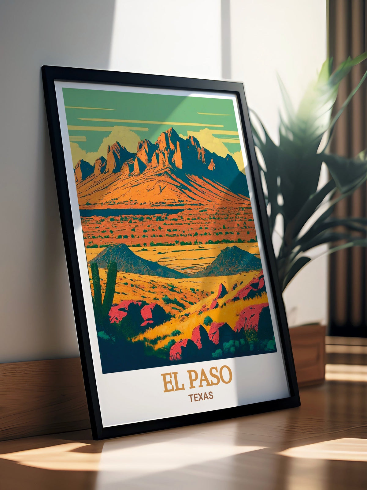 El Paso Art Print - Franklin Mountains Travel Print - Texas Canvas Art - Texas Travel Poster