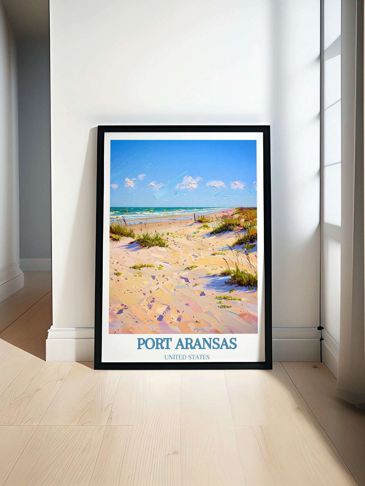 Port Aransas Travel Print - Mustang Island Wall Decor - Texas Home Decor - Texas Wall Print