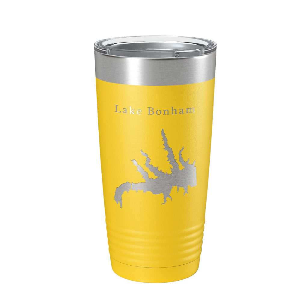 Lake Bonham Map Tumbler Travel Mug Insulated Laser Engraved Coffee Cup Texas 20 oz