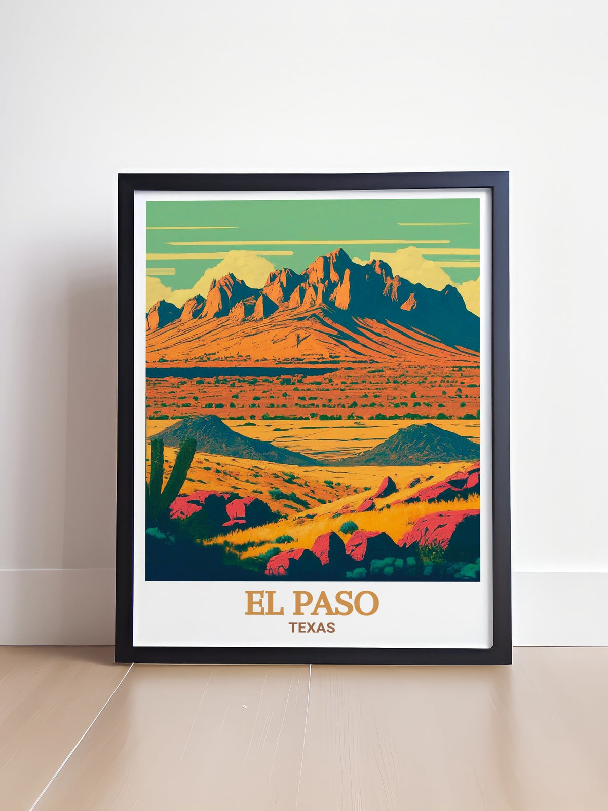 El Paso Art Print - Franklin Mountains Travel Print - Texas Canvas Art - Texas Travel Poster