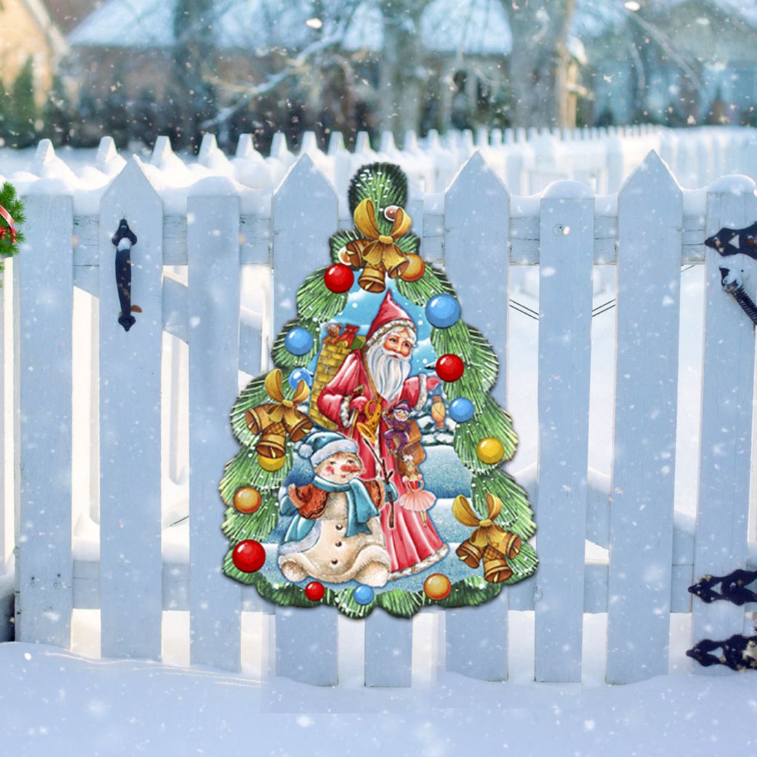 Christmas Arrival Christmas Door Decor by G. DeBrekht - Christmas Santa Snowman Decor - 8114020H