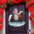 Horsey Santa Christmas Christmas Door Decor by G. DeBrekht - Christmas Santa Snowman Decor - 8151121H