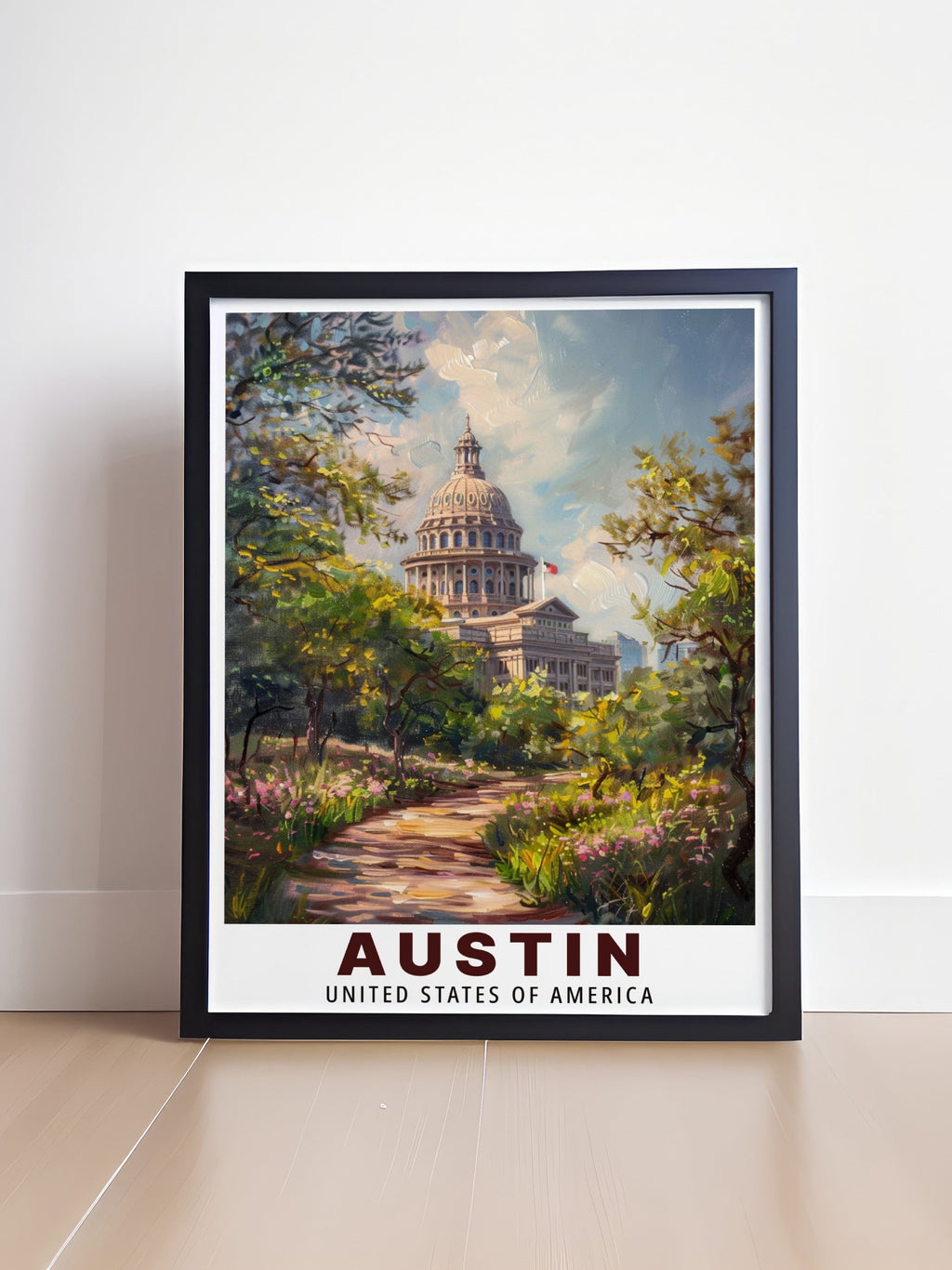 Austin  Framed Prints - Texas State Capitol Ideal Wall Decor - USA  Living Room Decor