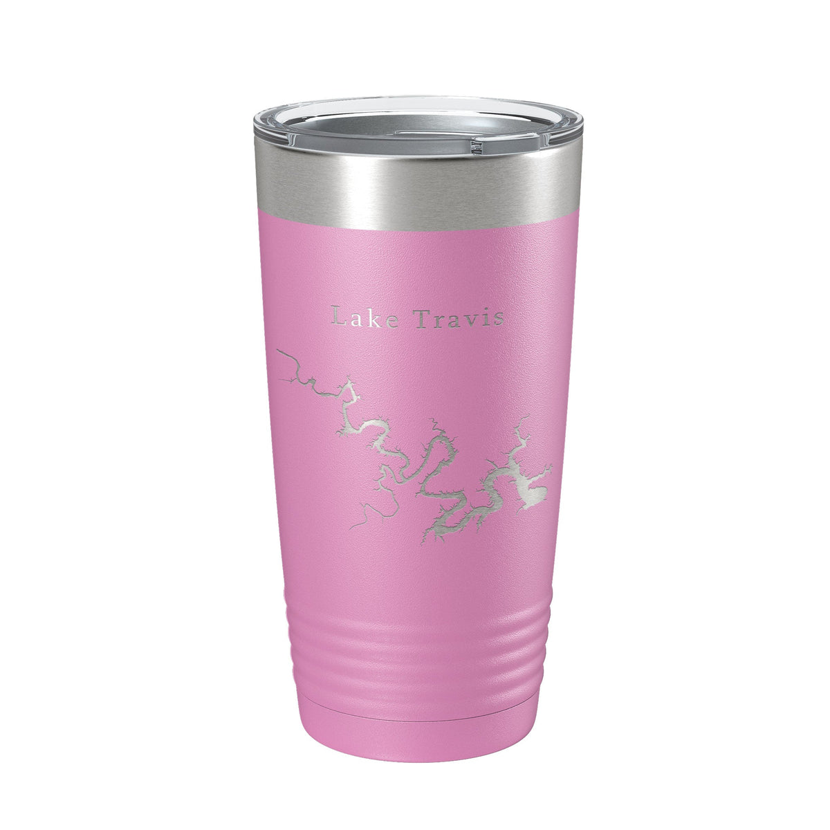 Lake Travis Map Tumbler Travel Mug Insulated Laser Engraved Coffee Cup Texas 20 oz
