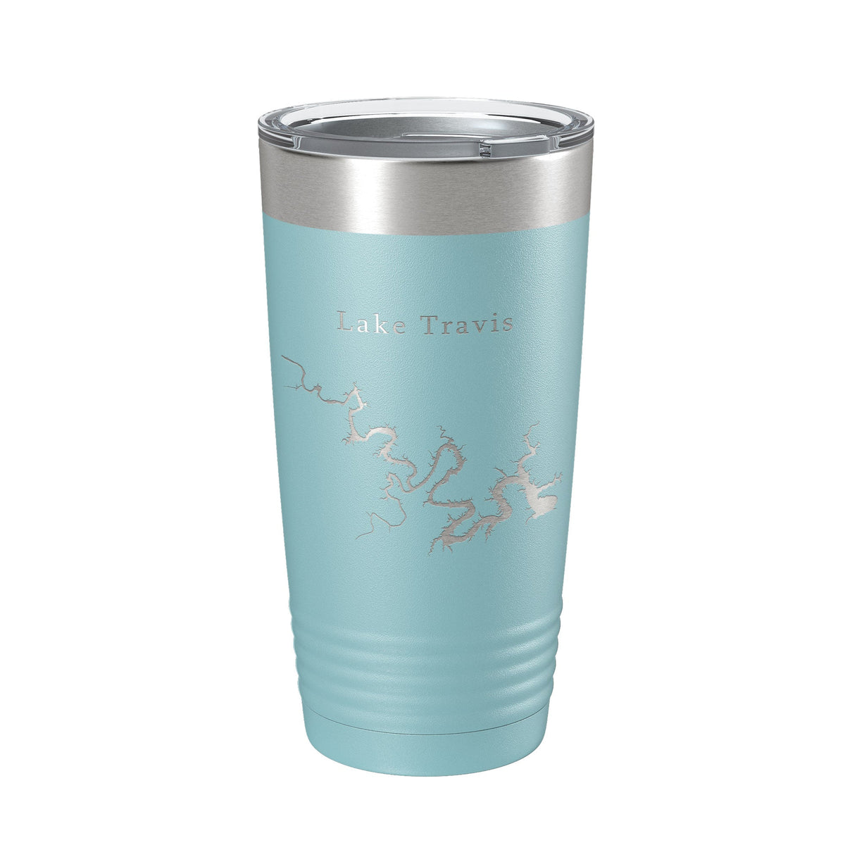 Lake Travis Map Tumbler Travel Mug Insulated Laser Engraved Coffee Cup Texas 20 oz