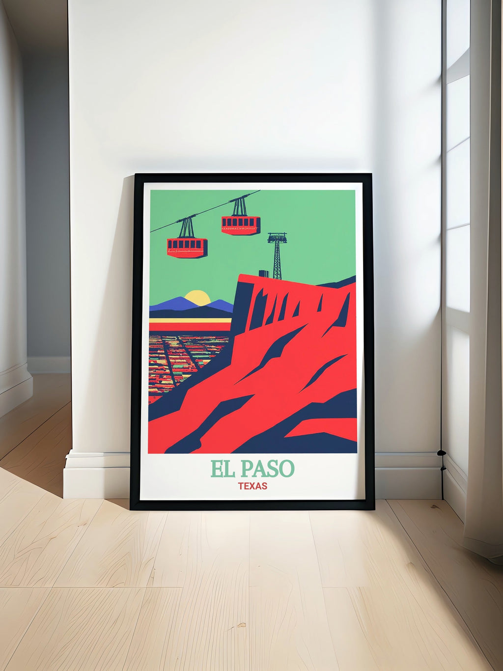 El Paso Travel Print - Wyler Aerial Tramway Wall Art - Texas Travel Poster - Texas Wall Print