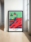 El Paso Travel Print - Wyler Aerial Tramway Wall Art - Texas Travel Poster - Texas Wall Print