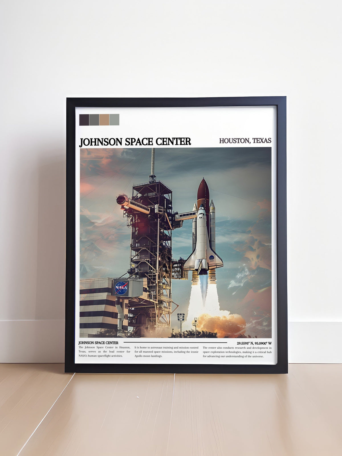 Johnson Space Center  Art - Houston Travel Posters - Texas Ideal  Wall Decor