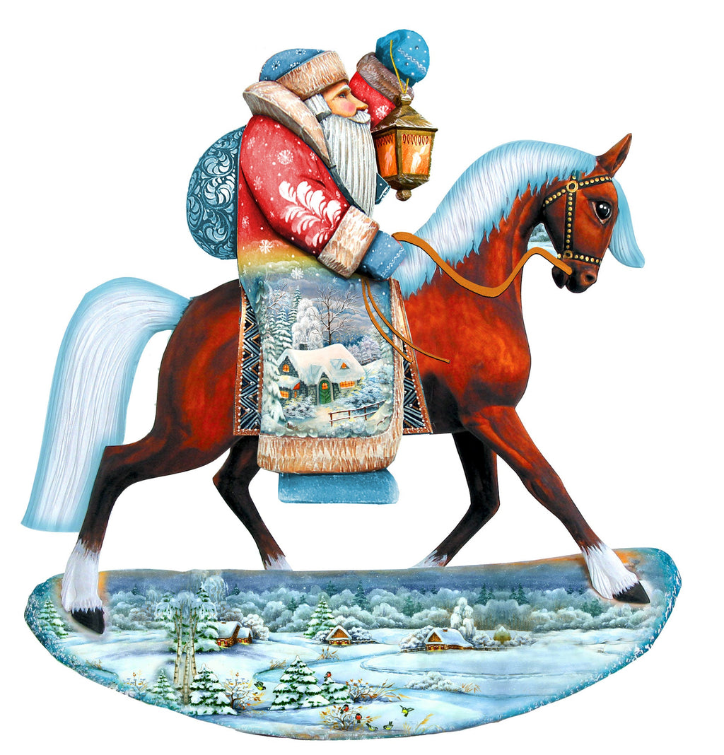 Horsey Santa Christmas Christmas Door Decor by G. DeBrekht - Christmas Santa Snowman Decor - 8151121H
