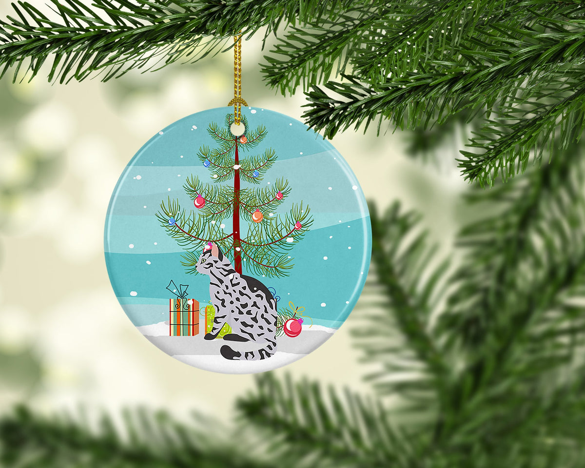 Serengeti Cat Christmas Ceramic Ornament