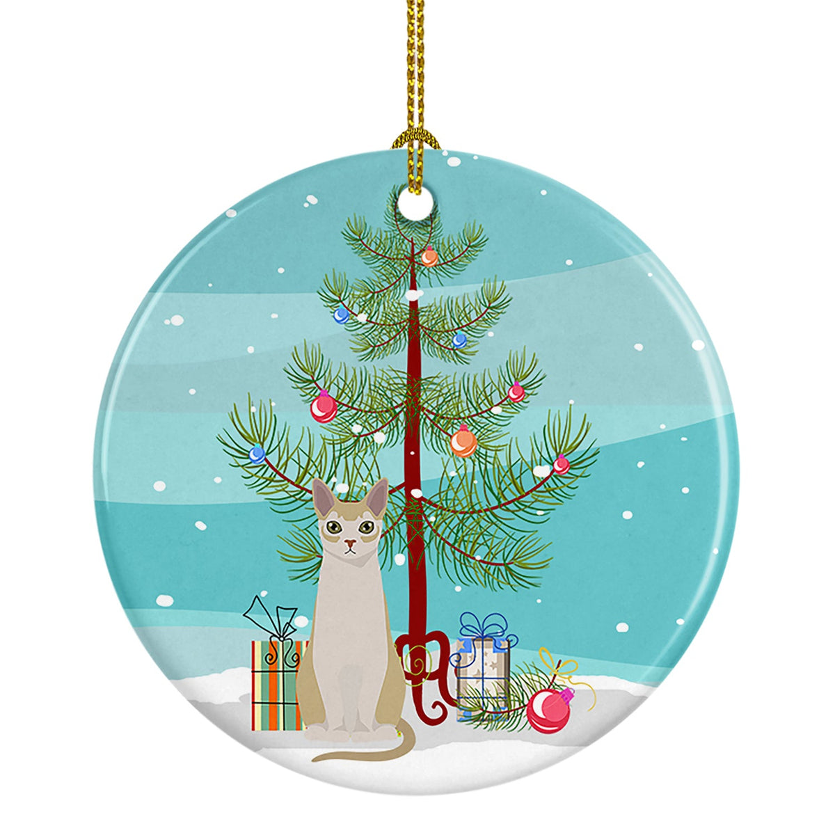Singapura Cat Christmas Ceramic Ornament