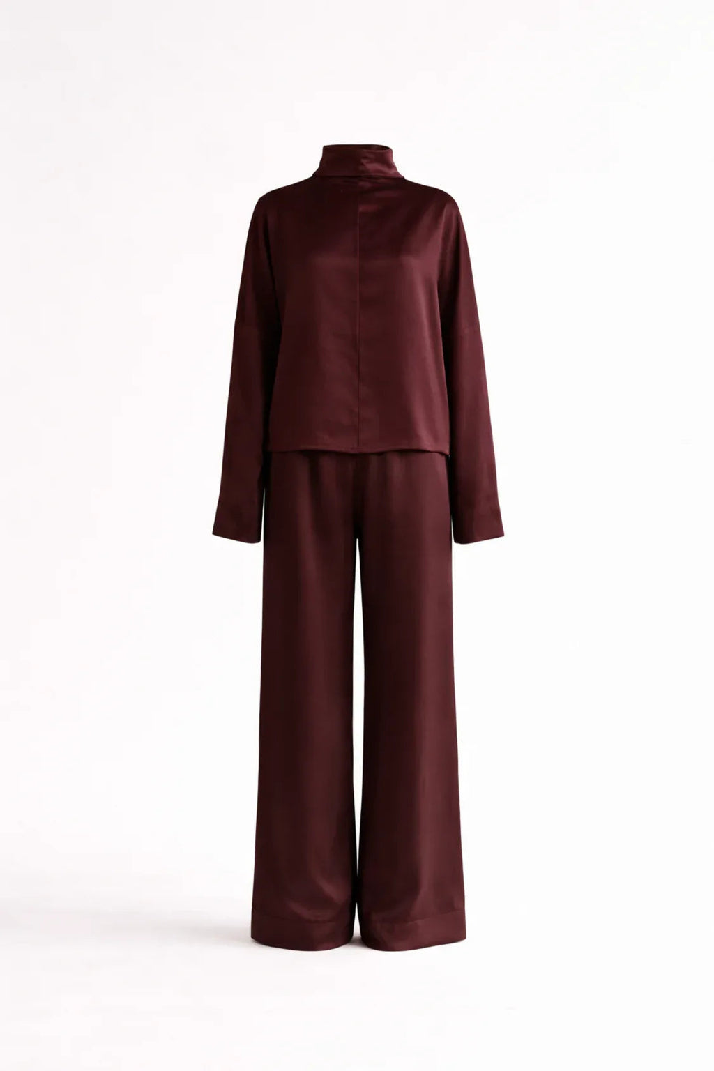 Silk/Cotton Clothing Set - Burgundy