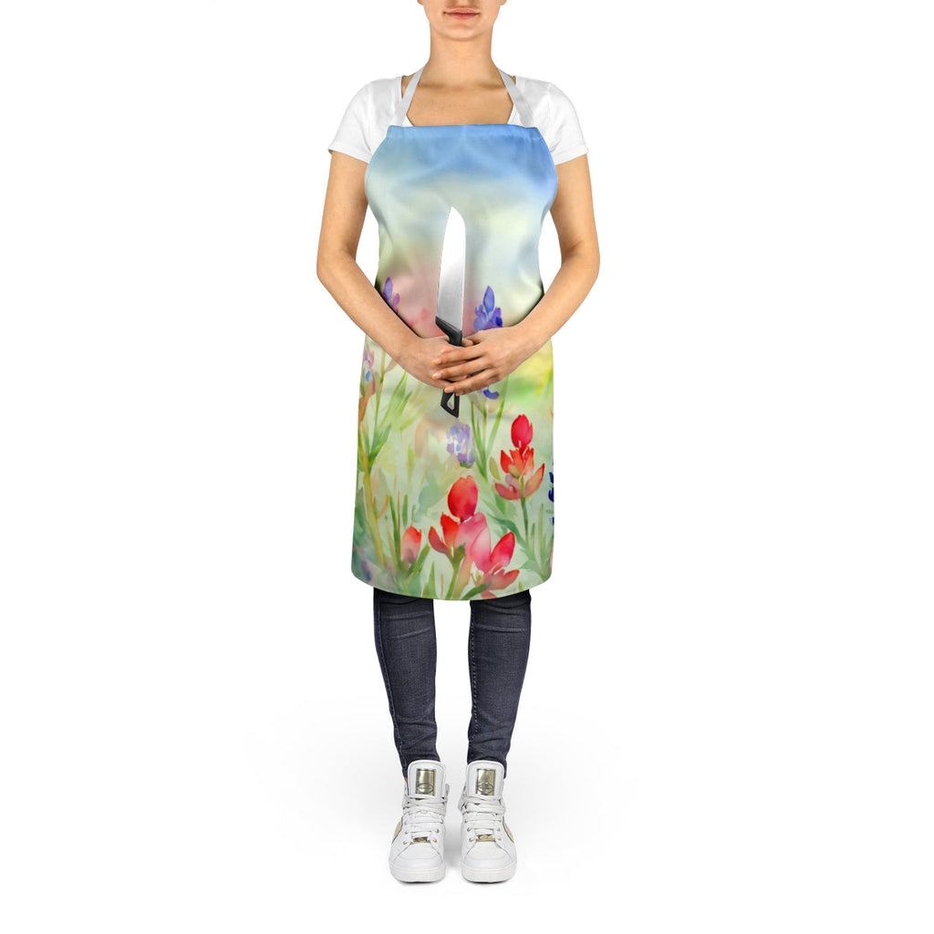 Texas Bluebonnets in Watercolor Apron