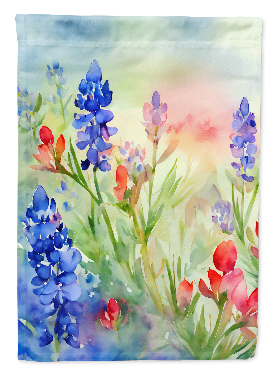 Texas Bluebonnets in Watercolor Garden Flag