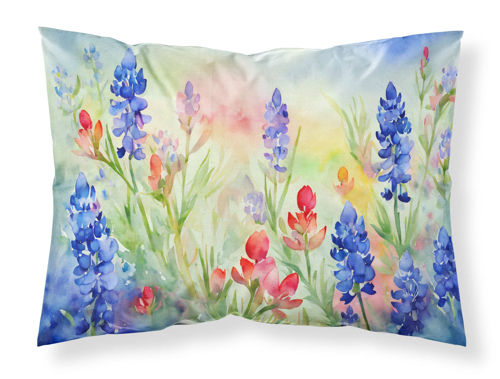 Texas Bluebonnets in Watercolor Standard Pillowcase