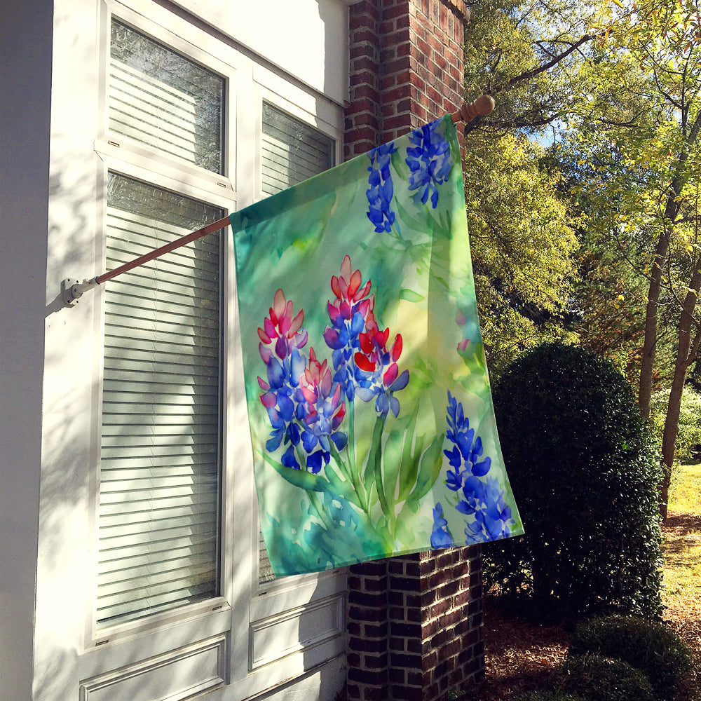 Texas Bluebonnets in Watercolor House Flag
