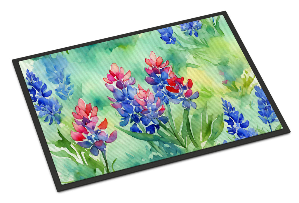Texas Bluebonnets in Watercolor Doormat