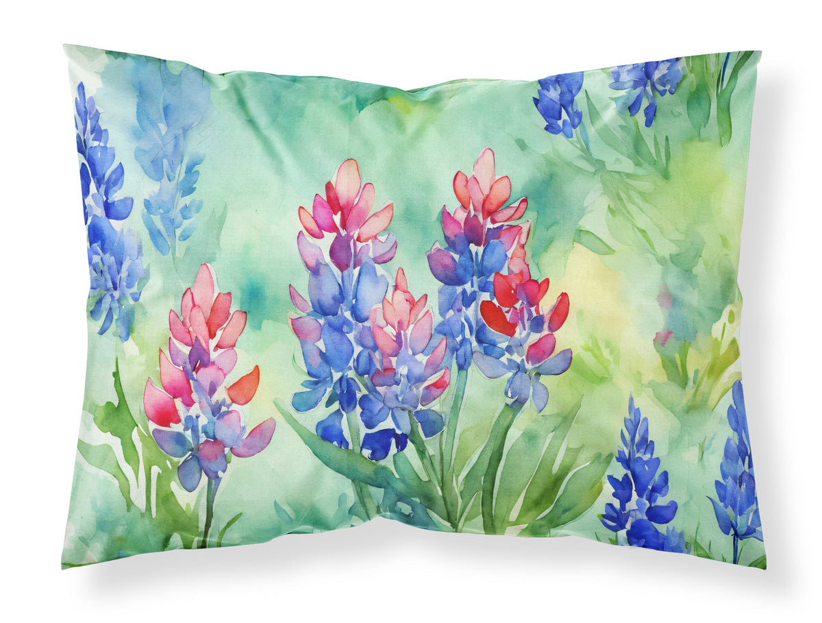 Texas Bluebonnets in Watercolor Standard Pillowcase