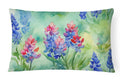 Texas Bluebonnets in Watercolor Throw Pillow