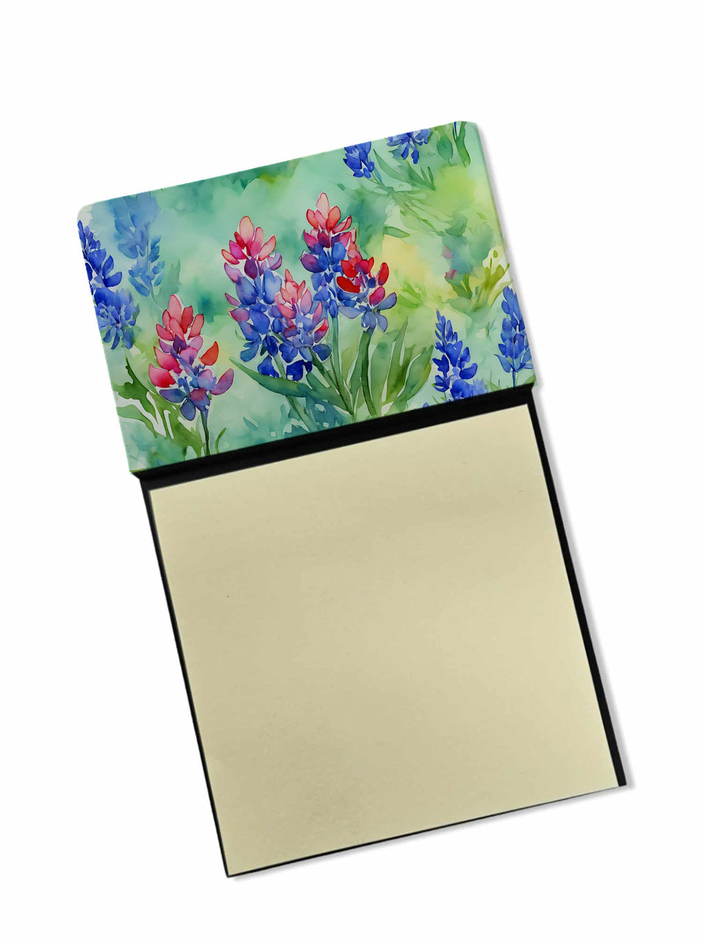 Texas Bluebonnets in Watercolor Sticky Note Holder