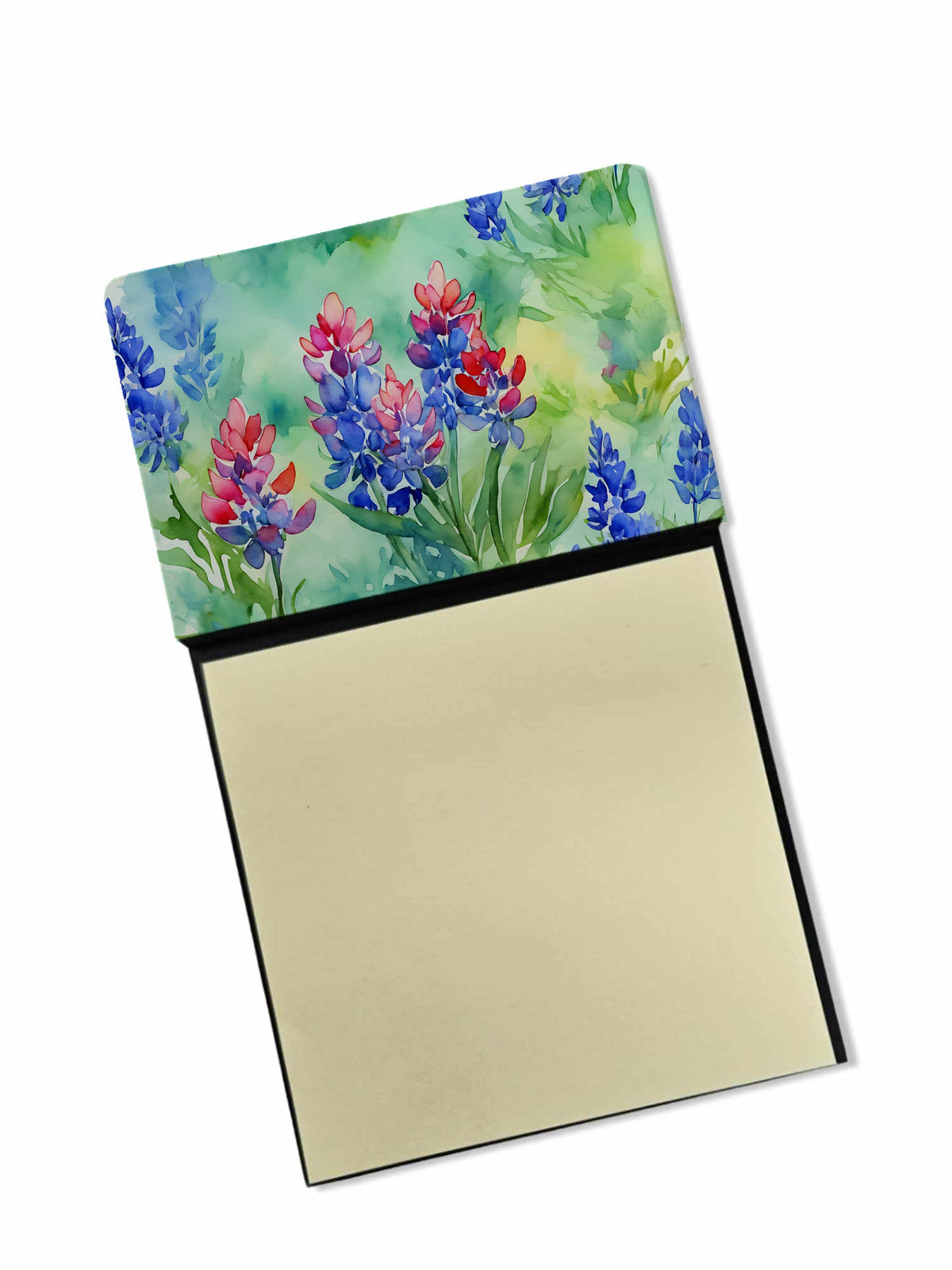 Texas Bluebonnets in Watercolor Sticky Note Holder